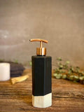 Handmade Ceramic Soap Dispenser | Faceted Stoneware Soap Pump | Matte Blackstone Refillable Soap Dispenser | Kitchen & Bathroom Decor
