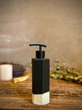 Handmade Ceramic Soap Dispenser | Faceted Stoneware Soap Pump | Matte Blackstone Refillable Soap Dispenser | Kitchen & Bathroom Decor