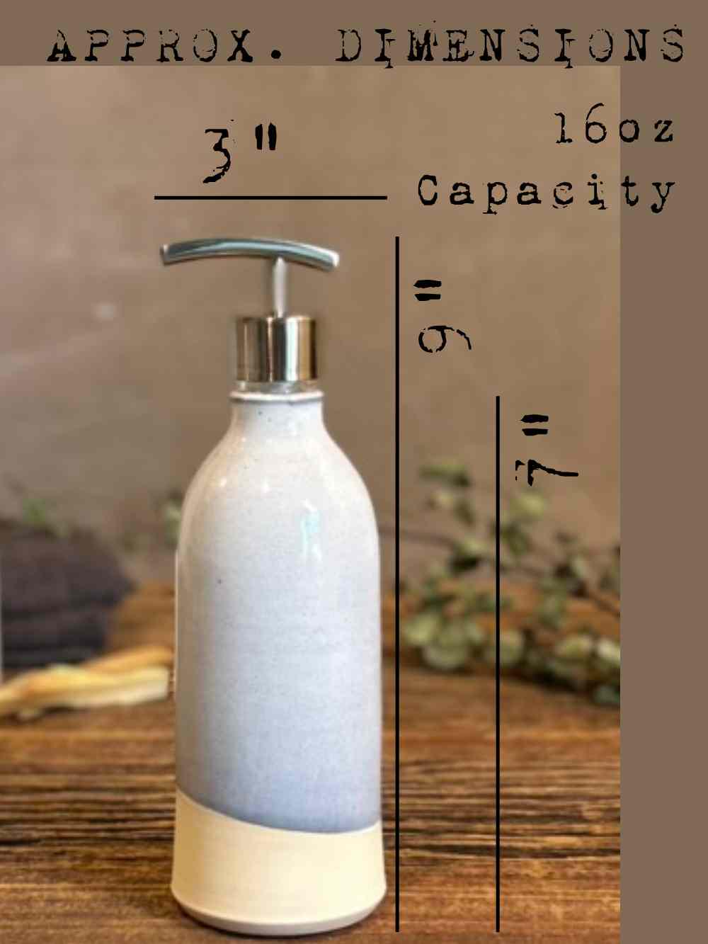 Handmade Ceramic Classic Soap Dispenser | Linen Gray Stoneware Soap Pump | Refillable Bathroom & Kitchen Pump | Modern Farmhouse Decor