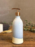 Handmade Ceramic Classic Soap Dispenser | Linen Gray Stoneware Soap Pump | Refillable Bathroom & Kitchen Pump | Modern Farmhouse Decor