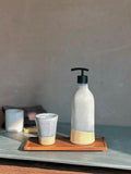 Handmade Ceramic Classic Soap Dispenser | Linen Gray Stoneware Soap Pump | Refillable Bathroom & Kitchen Pump | Modern Farmhouse Decor