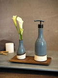 Handmade Ceramic Willow Soap Dispenser | Riverdrift Stoneware Soap Pump | Refillable Bathroom & Kitchen Pump | Modern Farmhouse Decor