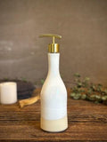 Handmade Ceramic Willow Soap Dispenser | White Dove Stoneware Soap Pump | Refillable Bathroom & Kitchen Pump Modern Farmhouse Decor
