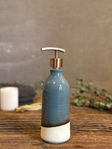 Handmade Ceramic Classic Soap Dispenser | Riverdrift Stoneware Soap Pump | Refillable Bathroom & Kitchen Pump | Modern Farmhouse Decor