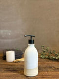 Handmade Ceramic Classic Soap Dispenser | White Dove Stoneware Soap Pump | Refillable Bathroom & Kitchen Pump | Modern Farmhouse Decor