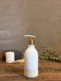 Handmade Ceramic Classic Soap Dispenser | White Dove Stoneware Soap Pump | Refillable Bathroom & Kitchen Pump | Modern Farmhouse Decor