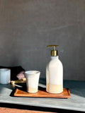 Handmade Ceramic Classic Soap Dispenser | White Dove Stoneware Soap Pump | Refillable Bathroom & Kitchen Pump | Modern Farmhouse Decor