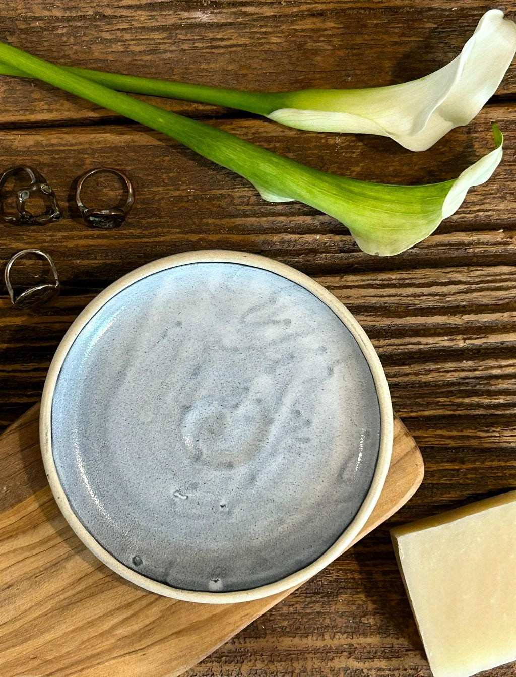 Handmade Ceramic Trinket Dish | Linen Gray Stoneware Soap Dish | Jewelry Holder | Olive Oil Bread Dipping Plate | Small Catchall Dish