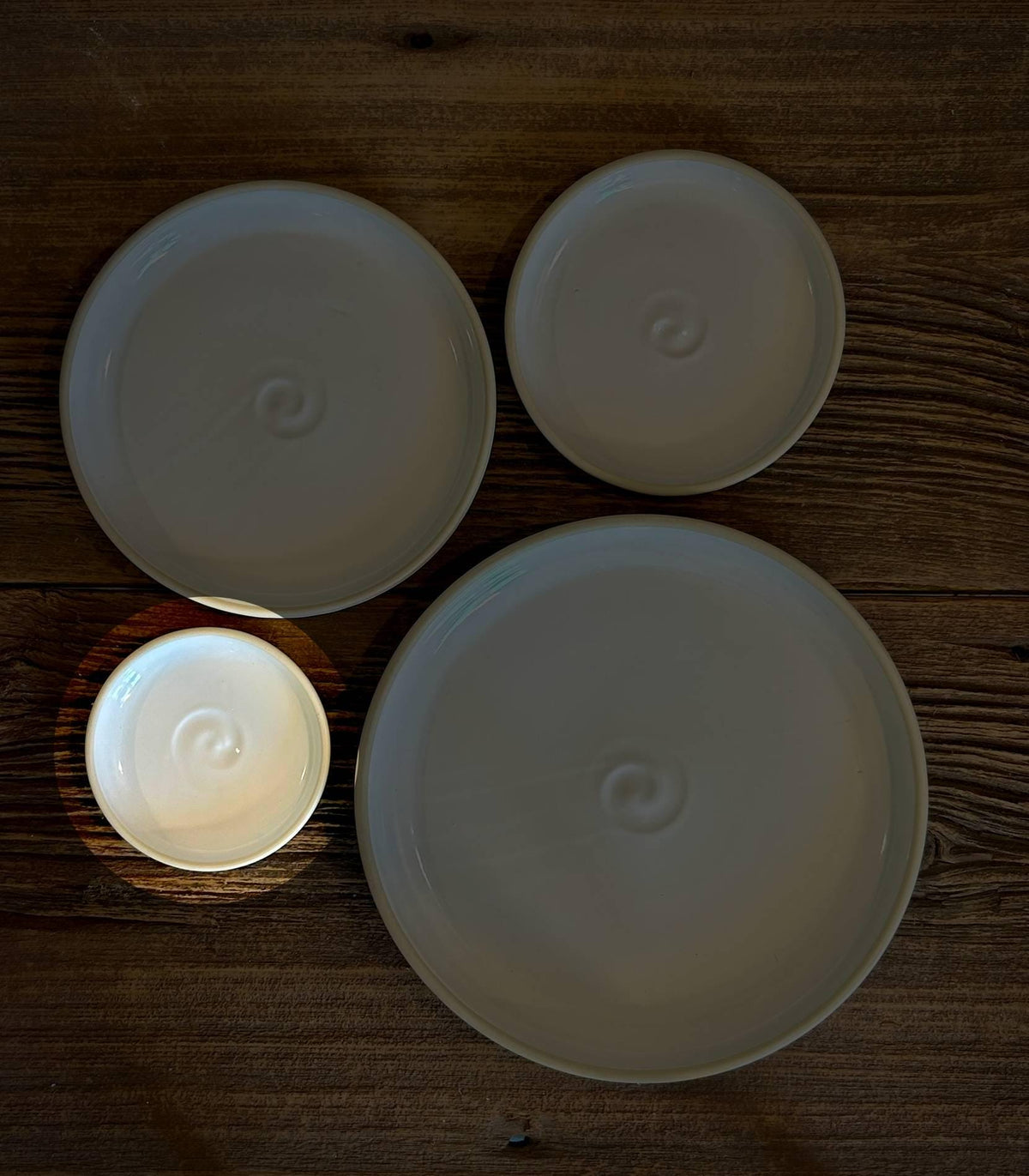 Handmade Ceramic Dinner Plates | White Dove Artisan Stoneware Dinnerware | Pottery Appetizer, Salad, Lunch & Dinner Plate | Choose Your Size