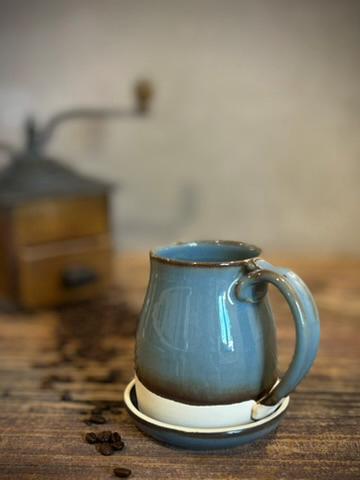 Riverdrift Blue Handmade Ceramic Stoneware Pottery Mug Bell Style