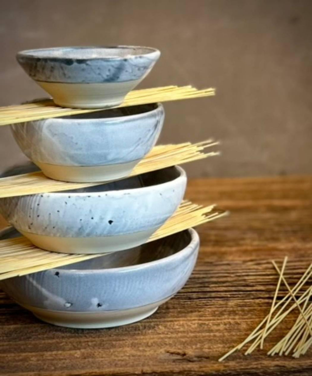 Handmade Ceramic Serving Bowl | Linen Gray Artisan Stoneware Bowl | Pasta, Soup, Salad, Ramen & Snack Bowl | Choose Your Size