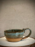 Hand Thrown Stoneware Cappuccino Pottery Mug Riverdrift Cappi Style Soup Dune body