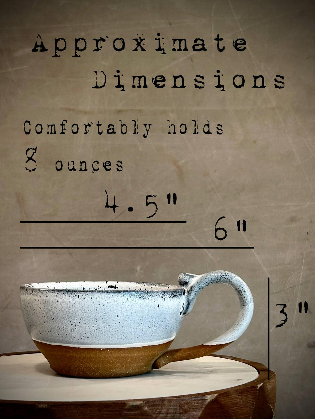 Handmade Stoneware Cappuccino Cup | Wheel-Thrown Linen Gray Ceramic Mug Dune Body