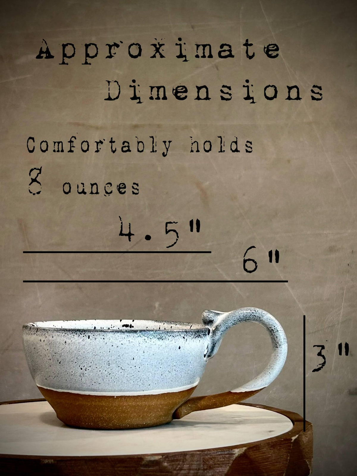 Handmade Stoneware Cappuccino Cup | Wheel-Thrown Linen Gray Ceramic Mug Dune Body