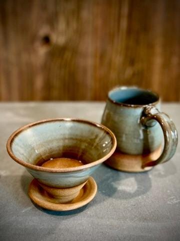 Riverdrift Blue Handmade Ceramic Stoneware Pottery Mug Bell Style Dune Body