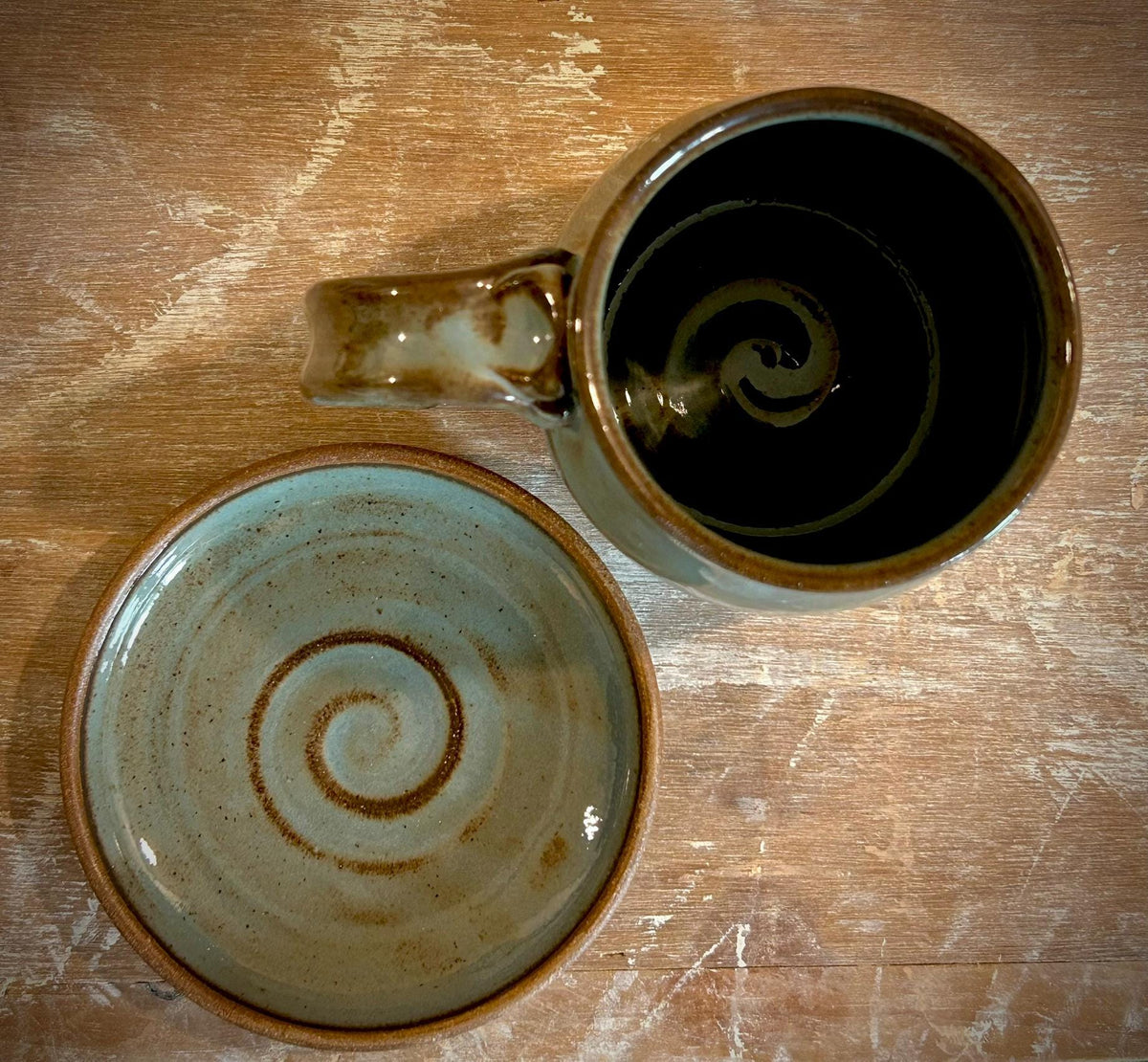 Riverdrift Blue Handmade Ceramic Stoneware Pottery Mug Bell Style Dune Body