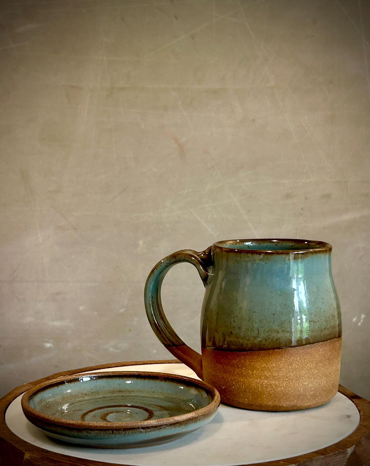 Riverdrift Blue Handmade Ceramic Stoneware Pottery Mug Bell Style Dune Body