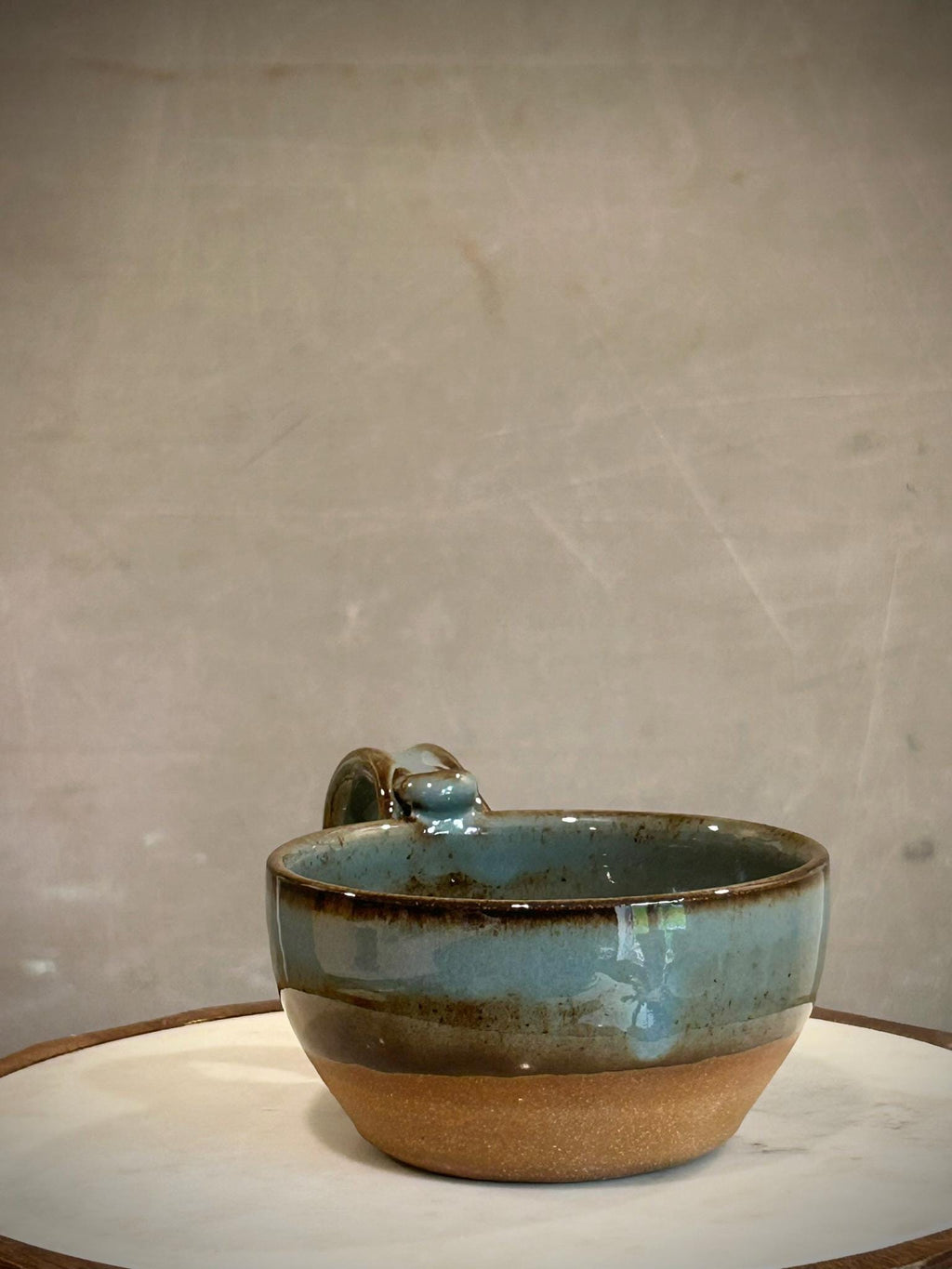 Hand Thrown Stoneware Cappuccino Pottery Mug Riverdrift Cappi Style Soup Dune body