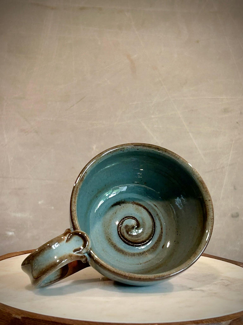 Hand Thrown Stoneware Cappuccino Pottery Mug Riverdrift Cappi Style Soup Dune body