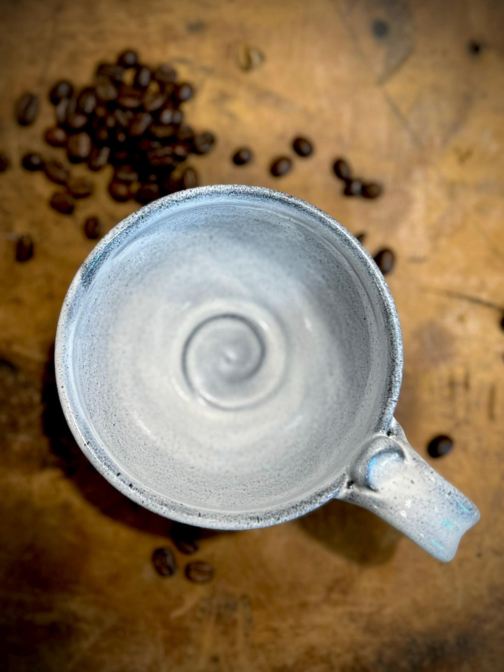 Handmade Stoneware Cappuccino Cup | Wheel-Thrown Linen Gray Ceramic Mug Dune Body