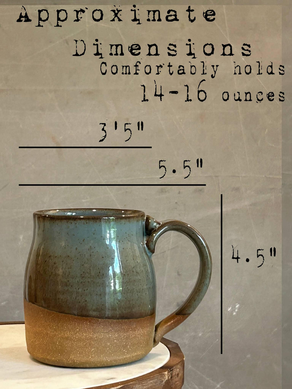 Riverdrift Blue Handmade Ceramic Stoneware Pottery Mug Bell Style Dune Body