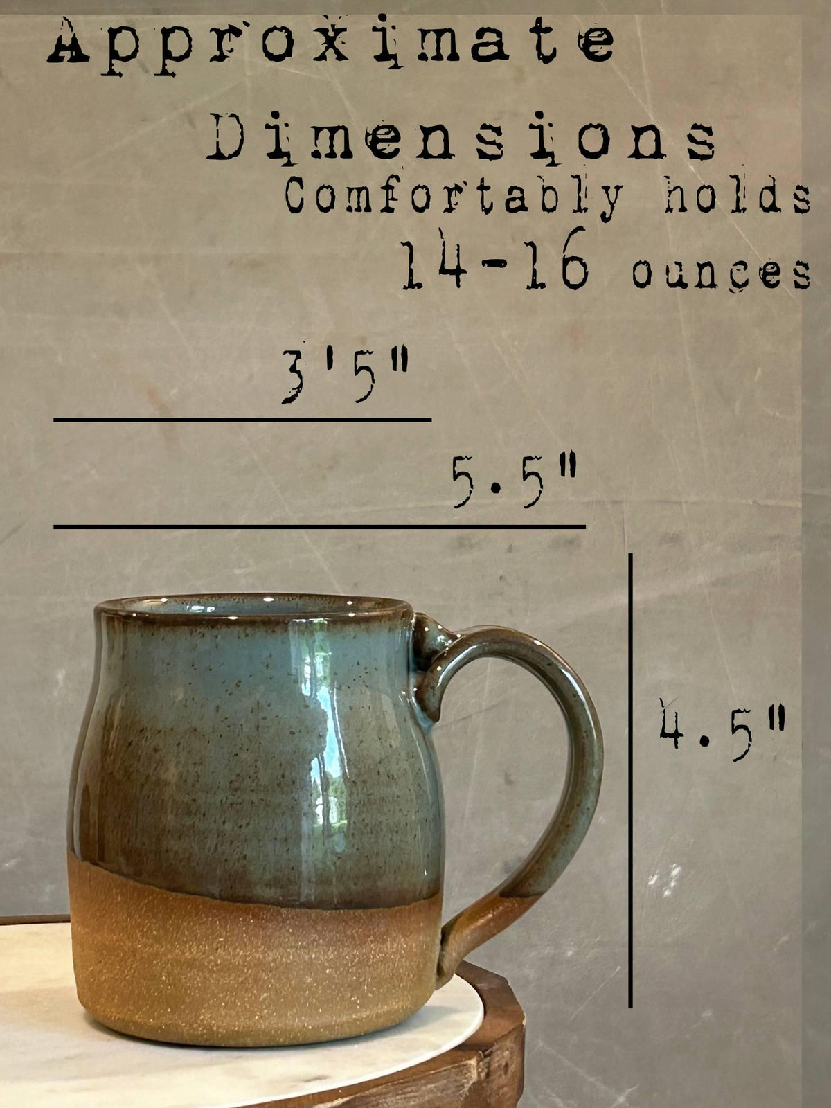 Riverdrift Blue Handmade Ceramic Stoneware Pottery Mug Bell Style Dune Body