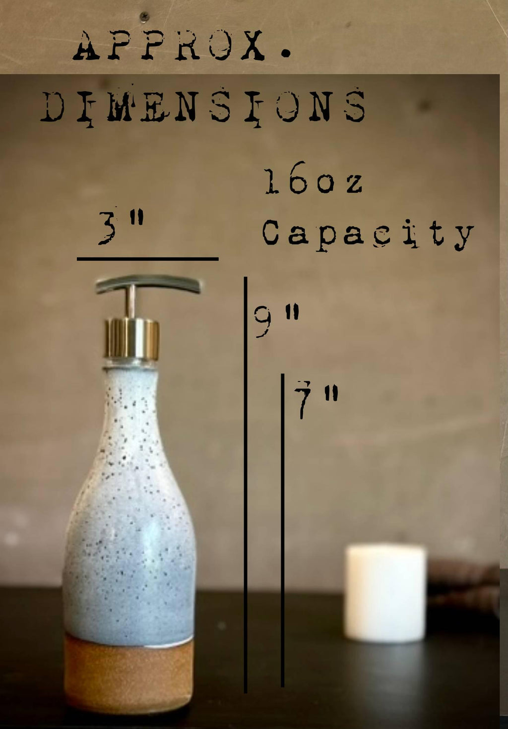 Set of 2 Handmade Ceramic Soap Dispensers | Linen Gray Stoneware Pottery Pumps