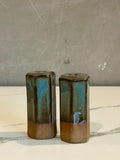 Handmade Ceramic Salt & Pepper Shaker Set | Riverdrift Blue Stoneware | Modern Farmhouse Kitchen Dune