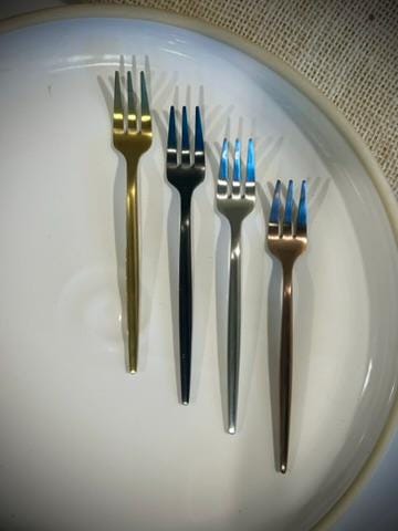 Modern Mini Fork| Stainless Steel Serving Platter Hors d'oeuvre Charcuterie Fork | Choose Your Finish