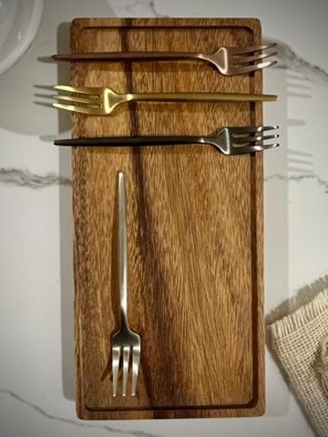 Modern Mini Fork| Stainless Steel Serving Platter Hors d'oeuvre Charcuterie Fork | Choose Your Finish