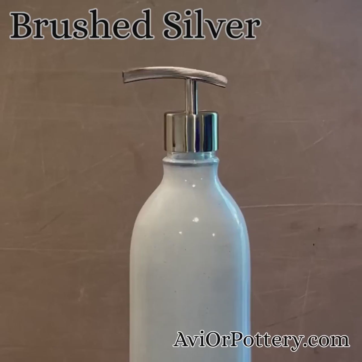 Set of 2 Handmade Ceramic Soap Dispensers | Linen Gray Stoneware Pottery Pumps