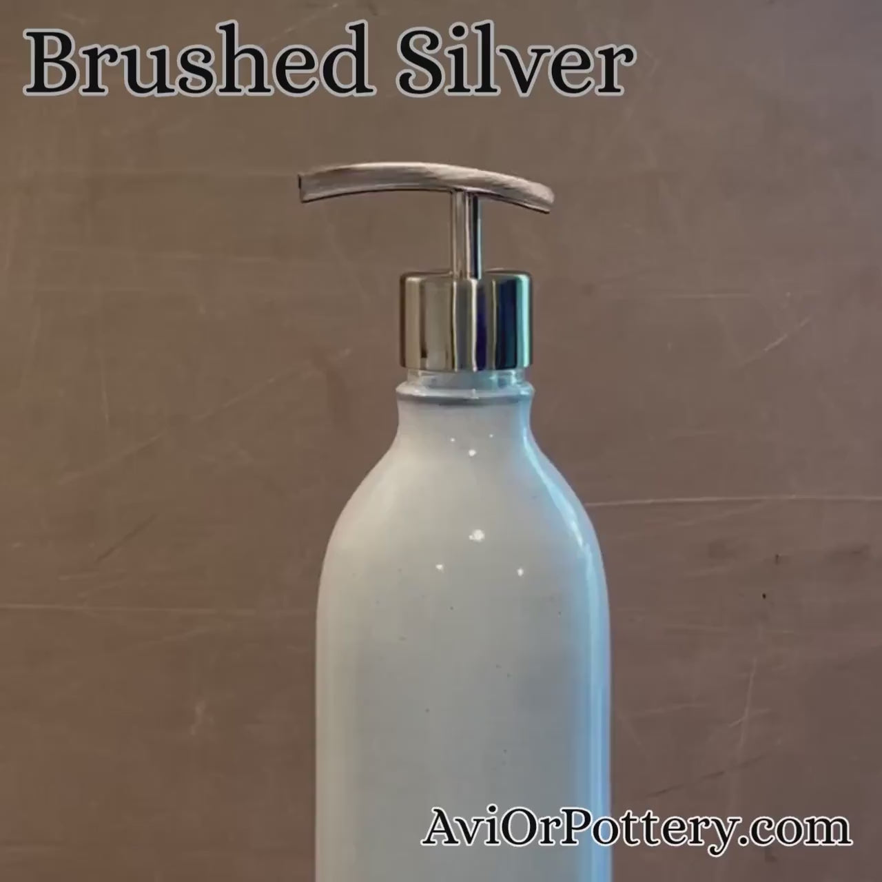 Hand Made Stoneware Soap Lotion Dispenser Pump Riverdrift Blue Faceted Style