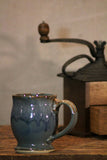 Volcano Blue Hand Thrown Stoneware Pottery Mug Barrel Style