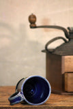 Hand ThrownSnowflake Blue Pottery Mug Standard Style