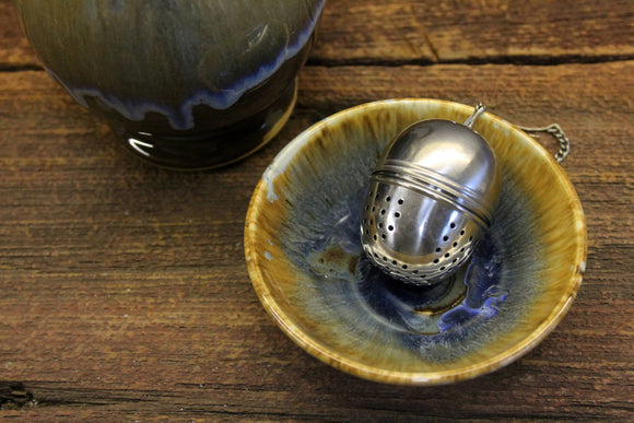 Small Bowl Hand Thrown Stoneware Volcano Blue