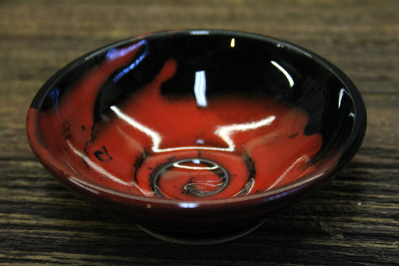 Small Bowl Hand Thrown Stoneware Saigon Red Black