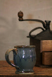 Volcano Blue Hand Thrown Stoneware Pottery Mug Barrel Style