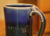 Hand ThrownSnowflake Blue Pottery Mug Standard Style