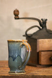 Hand thrown stoneware pottery mug Standard Style Volcano Blue