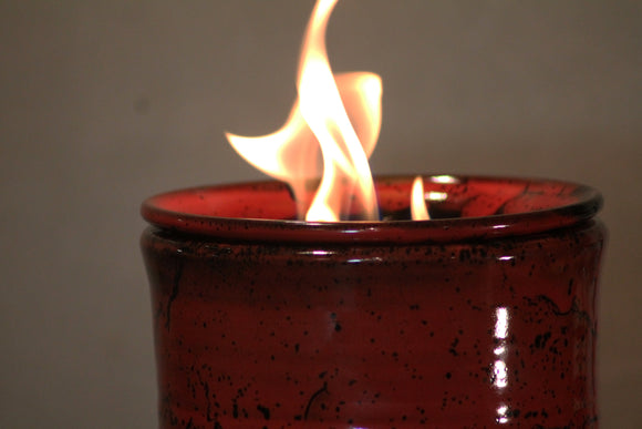 Stoneware Pottery Fire Pot Bowl Outdoor Indoor Safe Saigon Red