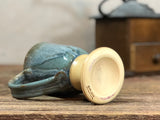 Hand thrown stoneware pottery mug Pedestal Style Volcano Blue Premier Collection