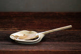 Stoneware Pottery Spoon Rest White Caramel Cream Tone