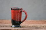 Hand thrown stoneware pottery mug Standard Style Saigon Red black