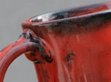 Hand thrown stoneware pottery mug Standard Style Saigon Red black