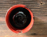 Yarn Bowl hand thrown stoneware Saigon Red black knitting crochet