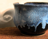 Yarn Bowl hand thrown stoneware Midnight Blue black knitting crochet