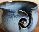 Yarn Bowl hand thrown stoneware Midnight Blue black knitting crochet