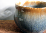 Yarn Bowl hand thrown stoneware Volcano Blue grey knitting crochet