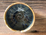 Yarn Bowl hand thrown stoneware Volcano Blue grey knitting crochet