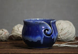 Yarn Bowl hand thrown stoneware Snowflake Blue knitting crochet